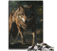 Puzzle da 1000 pezzi per adolescenti, lupo selvatico, antistress, sfida difficile, ideale come regalo per tutta la famiglia, 38x26cm