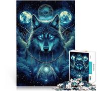 Puzzle da 1000 pezzi per adolescenti Lupo Stellare Fantasy Giocattoli per l'intrattenimento in famiglia Regalo di compleanno, regali, arte murale 75x50cm
