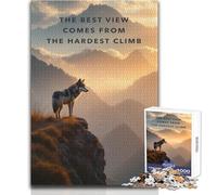 Puzzle da 1000 pezzi per adolescenti Lupo sulla montagna Motivazione Ispirazione Giocattolo Gioco intellettuale Migliora la memoria Regalo di compleanno Dimensioni 50x75cm