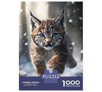Puzzle Da 1000 Pezzi Per Adolescenti Lynx in Snow Sprint Puzzle Per Adulti Gioco Pratico Regali Per Donne Per Compleanno, Natale 70x50cm/1000pcs