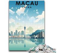 Puzzle da 1000 pezzi per adolescenti, Macao, Cina, viaggi, antistress, sfida difficile, ideale come regalo per tutta la famiglia (dimensioni 38x26cm)