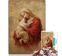 Puzzle da 1000 pezzi per adolescenti Madonna col Bambino 1000 pezzi impegnativo e difficile con pezzi completamente interconnessi e di forma casuale (50x75cm)
