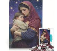 Puzzle da 1000 pezzi per adolescenti Madonna con Bambino sotto le stelle gioco divertente allena la mente e la mano migliora l'amore tra le coppie 50x75cm