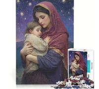 Puzzle da 1000 pezzi per adolescenti Madonna con Bambino sotto le stelle gioco divertente allena la mente e la mano migliora l'amore tra le coppie 38x52cm