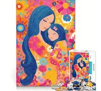 Puzzle da 1000 pezzi per adolescenti madre e figlio in un abbraccio floreale gioco rilassante antistress intellettuale compleanno 50x75cm