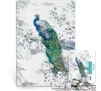 Puzzle da 1000 pezzi per adolescenti maestosa solitudine del pavone Taglio di precisione Decorazione murale Regali unici per compleanno e Natale 38x26cm