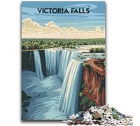 Puzzle da 1000 pezzi per adolescenti, maestose Cascate Vittoria, sfida difficile e antistress, ideale come regalo per tutta la famiglia (dimensioni 38x26cm)