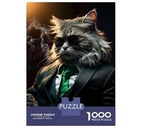 Puzzle Da 1000 Pezzi Per Adolescenti Mafia Cat in Suit Puzzle Per Adulti Giocattoli Fai Da Te Decorazione Per La Casa Offerta Come Regalo Per Tutta La Famiglia 38x26cm/1000pcs