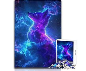 Puzzle da 1000 pezzi per adolescenti, Magia cosmica, Volpe spaziale, Vacanze, Tempo libero, Giochi rilassanti, Regali per donne e uomini (dimensioni 38x26cm)