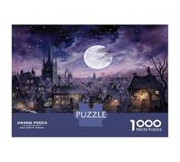Puzzle Da 1000 Pezzi Per Adolescenti Magical Moonlit Village Scene Puzzle Per Adulti Giochi Rilassanti Antistress Aiutano Ad Allenare Il Cervello 70x50cm/1000pcs