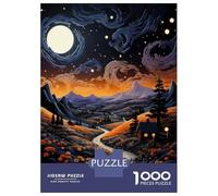 Puzzle Da 1000 Pezzi Per Adolescenti Magical Night Landscape with Moonlit Pathway Puzzle Per Adulti Giocattolo Decorazione Da Parete Corsa Di Velocità Manuale Sfida Da Completare 52x38cm/1000pcs