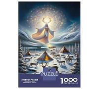 Puzzle Da 1000 Pezzi Per Adolescenti Magical Winter Scene with Reindeer Puzzle Per Adulti Gioco Pratico Regali Per Donne Regali Per Amici E Familiari 70x50cm/1000pcs