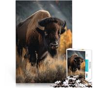 Puzzle da 1000 pezzi per adolescenti Magnifico bisonte Difficile da completare ma divertente e umoristico gioco di sfida unico 52x38cm