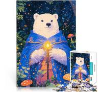 Puzzle da 1000 pezzi per adolescenti Mago dell'orso polare Giochi educativi Decorazione della casa Lista dei desideri con Babbo Natale 75x50cm