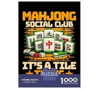 Puzzle Da 1000 Pezzi Per Adolescenti Mahjong Social Club Tile Thing Puzzle Per Adulti Gioco Pratico Assemblaggio Di Modelli Regali Unici Per Compleanni E Occasioni Speciali 52x38cm/1000pcs