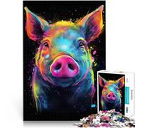 Puzzle da 1000 pezzi per adolescenti Maiale al neon Antistress Vacanza in patria Uccidere il tempo Decorazioni e regali unici per la casa 50x70cm