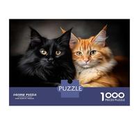 Puzzle Da 1000 Pezzi Per Adolescenti Maine Coon Black And Orange Cats Puzzle Per Adulti Gioco Pratico Assemblaggio Di Modelli Regali Unici Per Compleanni E Occasioni Speciali 70x50cm/1000pcs