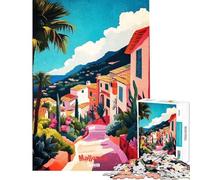 Puzzle da 1000 pezzi per adolescenti Maiorca Spagna poster artistico puzzle per adulti giocattolo fai da te vacanza a casa regalo per amici e familiari (dimensioni 38x52cm)