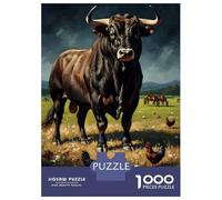 Puzzle Da 1000 Pezzi Per Adolescenti Majestic Bull in A Pastoral Setting Puzzle Per Adulti Fai Da Te Giocattoli Sfida Difficile Regali Per Amici E Familiari 52x38cm/1000pcs