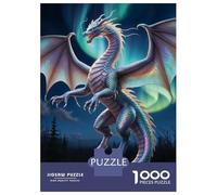 Puzzle Da 1000 Pezzi Per Adolescenti Majestic Dragon Under Aurora Borealis Puzzle Per Adulti Giocattoli Fai Da Te Sfida Difficile Aiuta Ad Allenare Il Cervello 52x38cm/1000pcs