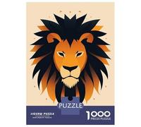 Puzzle Da 1000 Pezzi Per Adolescenti Majestic Lion Vector Portrait with Bold Mane Puzzle Giochi Divertenti Corsa Di Velocità Manuale Regali Unici Per Compleanno 52x38cm/1000pcs