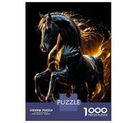 Puzzle Da 1000 Pezzi Per Adolescenti Majestic Star Black Horse with Golden Light Puzzle Per Adulti Gioco Pratico Assemblaggio Di Modelli Regali Unici Per Compleanni E Occasioni Speciali 70x50cm/1000pc