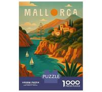 Puzzle Da 1000 Pezzi Per Adolescenti Mallorca Travel Poster Spain - Mediterranean Cliffs & Sea Breeze Puzzle Per Adulti Giocattoli Antistress Analisi E Logica Regalo Di Compleanno, Regali, 52x38cm/100