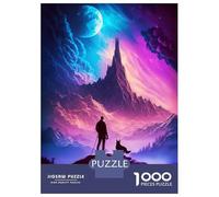 Puzzle Da 1000 Pezzi Per Adolescenti Man And Dog on Mountain Puzzle Per Adulti Gioco Pratico Decorazione Per La Casa Ottimo Regalo Per I Giocatori 52x38cm/1000pcs