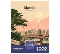 Puzzle Da 1000 Pezzi Per Adolescenti Manila Philippines Cityscape Art Puzzle Per Adulti Gioco Pratico Assemblaggio Di Modelli Per Compleanno, Natale 38x26cm/1000pcs