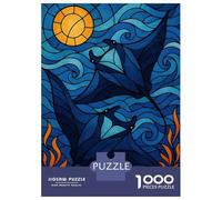 Puzzle Da 1000 Pezzi Per Adolescenti Manta Rays Swimming Under A Sun Puzzle Per Adulti Giocattolo Decorazione Da Parete Per Divertimento in Famiglia Gioco Stimolante Regali 70x50cm/1000pcs