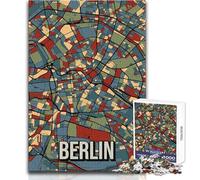 Puzzle da 1000 pezzi per adolescenti Mappa della città di Berlino color terra Gioco educativo per famiglie Analisi e logica Giocattolo educativo Dimensioni 50x75cm