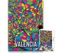 Puzzle da 1000 pezzi per adolescenti, mappa della città di Valencia, Pop Art, giocattolo, gioco intellettuale ma divertente e umoristico, opera d'arte, dimensioni regalo 50x75cm