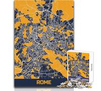 Puzzle da 1000 pezzi per adolescenti Mappa di Roma Gioco stimolante Giocattoli Decorazioni per la casa Regali di Babbo Natale segreto Dimensioni 50x75cm