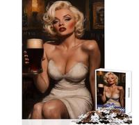 Puzzle da 1000 pezzi per adolescenti Marylin Monroe con birra in un pub irlandese decorazione per la casa giocattoli opere d'arte regalo giochi rilassanti con pezzi completamente interconnessi