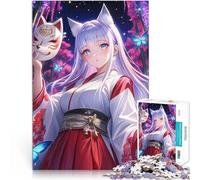 Puzzle da 1000 pezzi per adolescenti Maschera da volpe Kyubi Fox Girl Divertimento in famiglia offerte come regali per tutta la famiglia 38x26cm