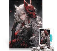 Puzzle da 1000 pezzi per adolescenti Maschera Kitsune Samurai Assassina Ragazza Divertimento in famiglia Migliorare la memoria 75x50cm