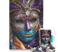 Puzzle da 1000 pezzi per adolescenti maschera veneziana decorata per il Carnevale primo piano giocattolo antistress divertente attività da fare a casa ideale come regalo 38x26cm