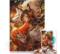 Puzzle da 1000 pezzi per adolescenti Maschere Kitsune Girl Giocattoli di gioco impegnativi Attività divertenti a casa, regali di compleanno, regali di viaggio, 52x38cm