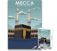 Puzzle da 1000 pezzi per adolescenti Mecca Arabia Saudita Arte Bellissimo design Gioco Sfida difficile Giocattoli antistress Dimensioni 50x75cm