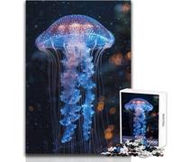 Puzzle da 1000 pezzi per adolescenti Medusa luminosa Grazia Calma Piacevole Tempo libero Divertimento Stretto Senza cuciture Precisione Giocattolo Dimensioni 38x26cm
