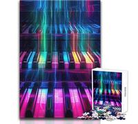 Puzzle da 1000 pezzi per adolescenti, melodie sintetiche al neon per pianoforte, giocattoli, giochi educativi ma anche divertenti e divertenti, opere d'arte regalo, dimensioni 38x52cm