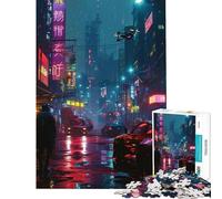 Puzzle da 1000 pezzi per adolescenti metropoli cyberpunk gioco antistress stimola la memoria rompicapo gioco per tutta la famiglia (38x26cm)