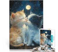 Puzzle da 1000 pezzi per adolescenti Miagolio al chiaro di luna Vacanza a casa: uccidere il tempo Migliorare l'amore tra le coppie 38x26cm