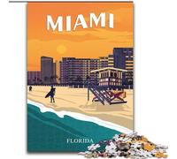 Puzzle da 1000 pezzi per adolescenti MIAMI Florida USA Viaggio Decompressione Intellettuale Giocattolo Educativo Regali di Babbo Natale Segreto (50x75cm) 1000 pezzi