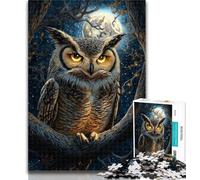 Puzzle da 1000 pezzi per adolescenti Midnight Owl, 1000 pezzi, per adolescenti e adulti, con pezzi completamente interconnessi di forma casuale, per ragazzi dai 14 anni in su, 26x38cm