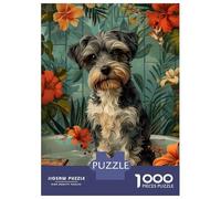Puzzle Da 1000 Pezzi Per Adolescenti Miniature Schnauzer Dog in Bathtub Puzzle Per Adulti Giochi Rilassanti Analisi E Logica Regali Unici Per Compleanni 52x38cm/1000pcs