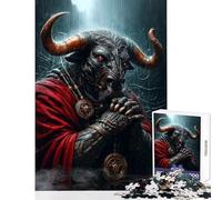 Puzzle da 1000 pezzi per adolescenti Minotauro sotto la pioggia Giocattoli antistress Idee regalo Gioco pratico Collezione di artisti Belle arti Dimensioni 38x26cm