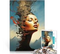 Puzzle da 1000 pezzi per adolescenti Miraggio di sirena surreale Vacanza a casa: uccidere il tempo Migliorare l'amore tra le coppie 38x26cm