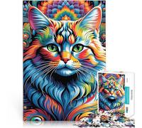 Puzzle da 1000 pezzi per adolescenti Miraggio mistico del gatto Sfida di gioco educativo giocattolo Decorazioni e regali unici per la casa 38x26cm