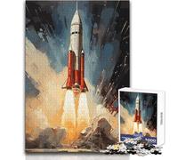Puzzle da 1000 pezzi per adolescenti, missione spaziale, ideale per momenti di relax, giocattolo da gioco con fustella di precisione, dimensioni 38x26cm